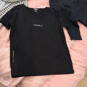 YoungLA Black Short Sleeve Tee with White Logo